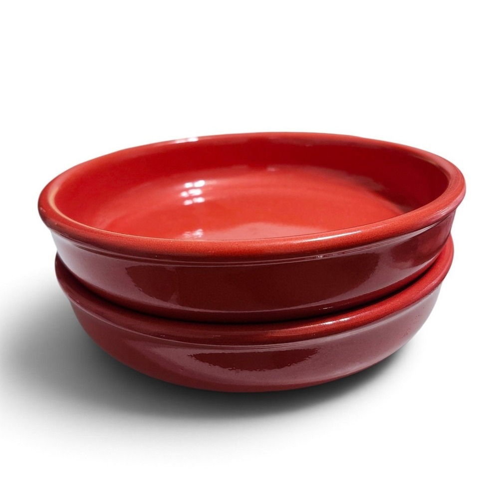 Waechtersbach Spain Red 8" Individual Pasta Bowls Soup Salad Glossy Set of 2